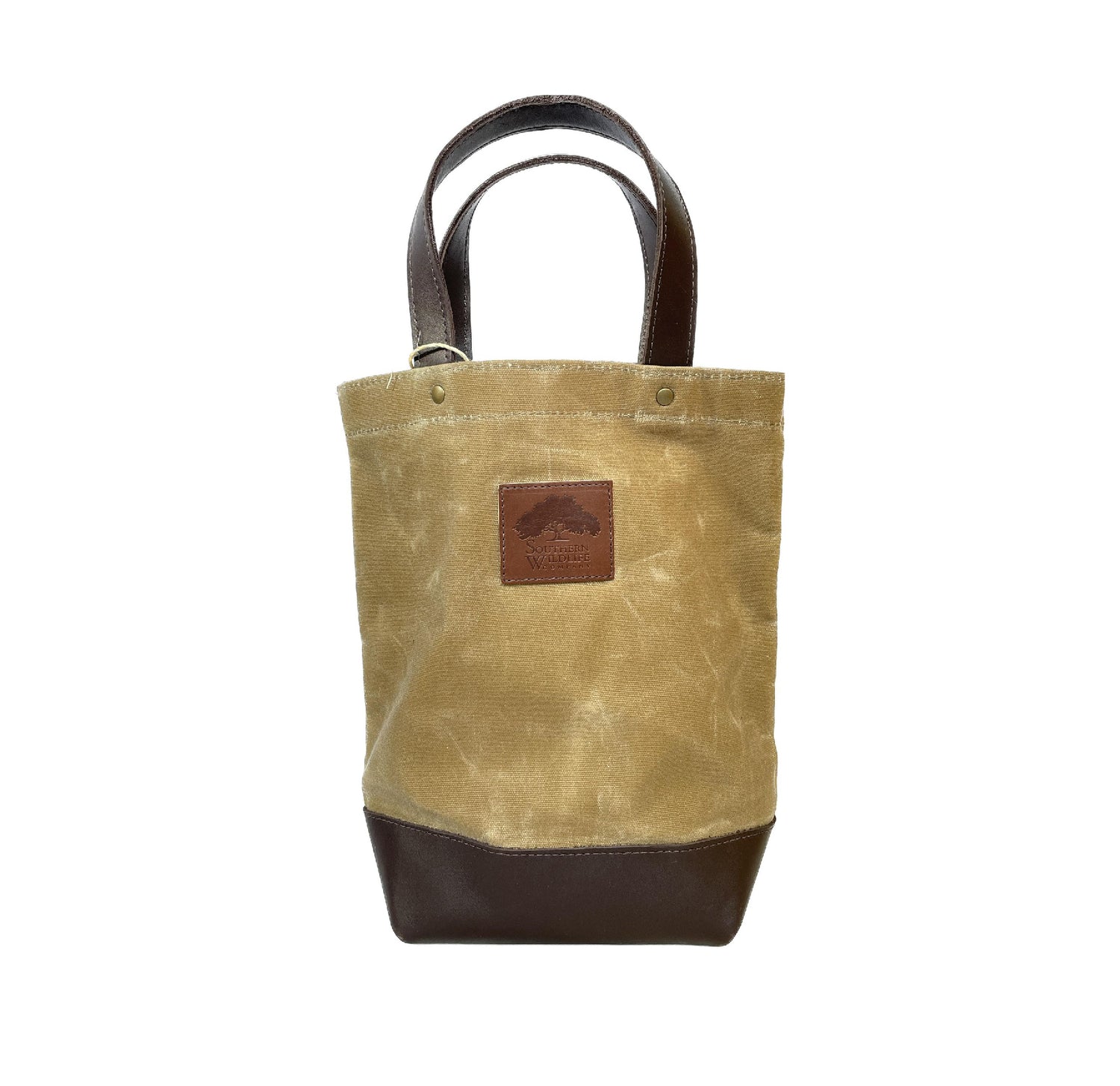 Waxed Canvas & Leather Wine Tote