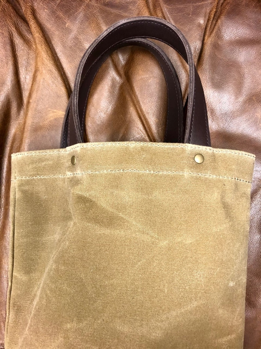 Waxed Canvas & Leather Wine Tote