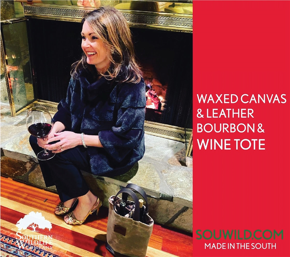 Waxed Canvas & Leather Wine Tote