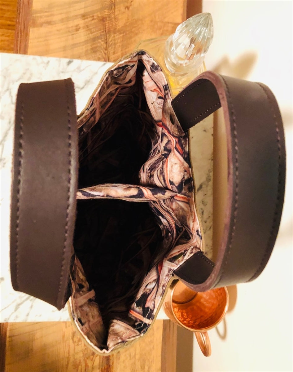 Waxed Canvas & Leather Wine Tote